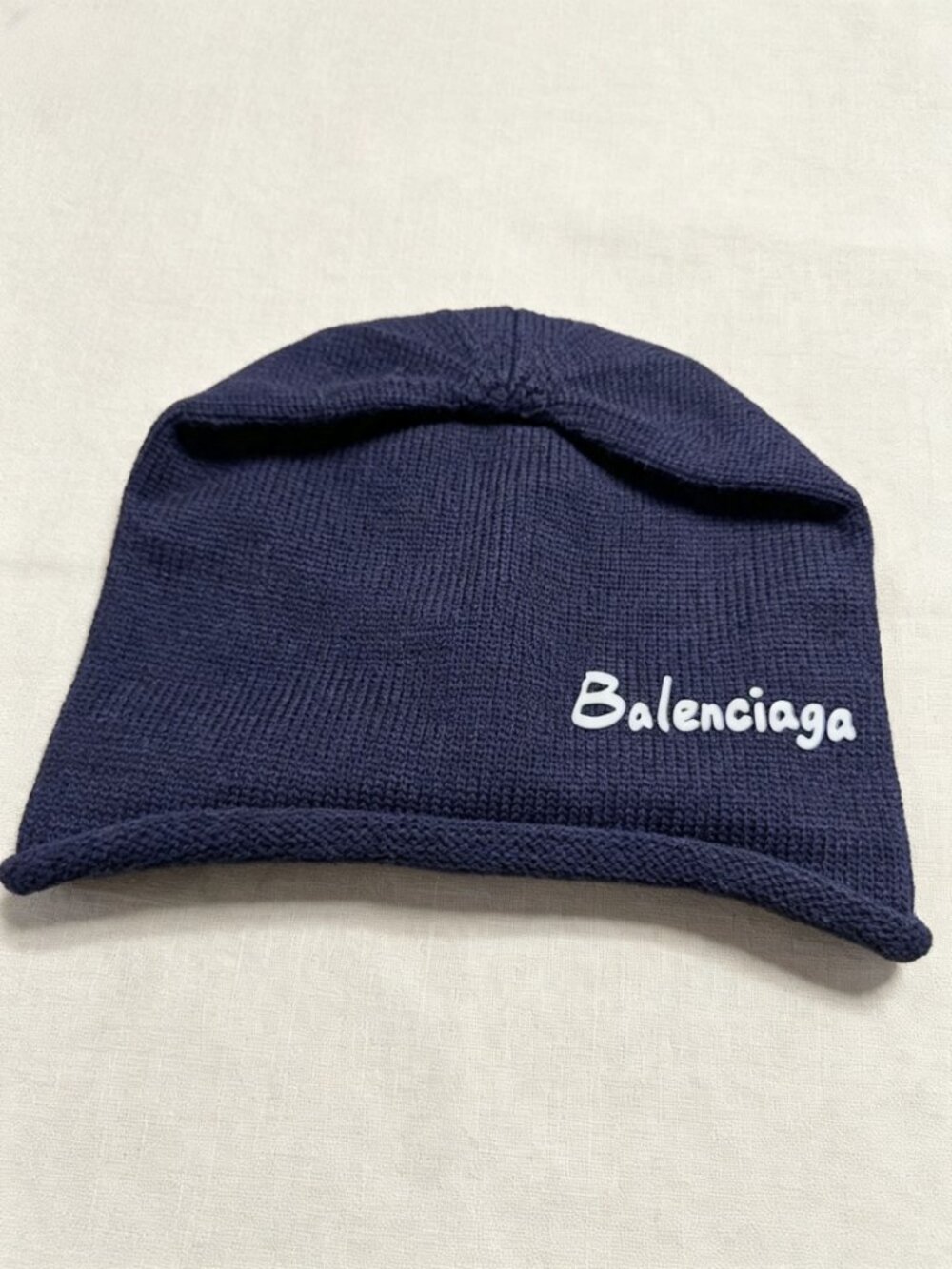 Balenciaga Black Wool Logo Beanie Knit Hat Unisex